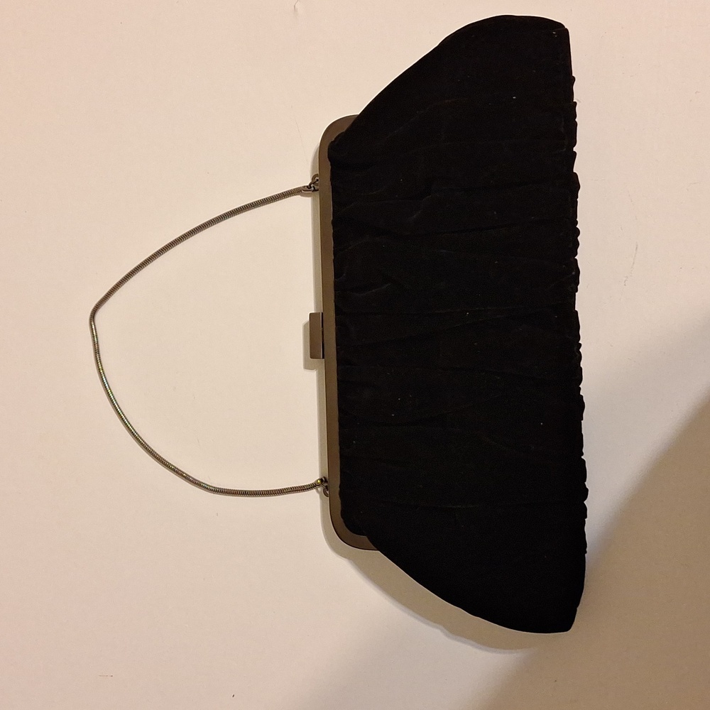 Vintage Black Velvet Mary Kay clutch purse with chain handle